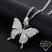 Load image into Gallery viewer, Iced Out Butterfly with Tennis Chain
