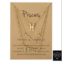 Load image into Gallery viewer, 3 pc Zodiac Necklace
