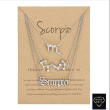 Load image into Gallery viewer, 3 pc Zodiac Necklace
