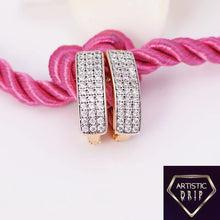 Load image into Gallery viewer, 3 Row CZ Diamond Earring
