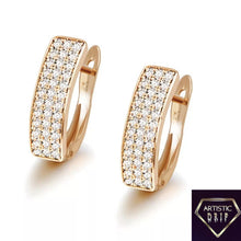 Load image into Gallery viewer, 3 Row CZ Diamond Earring
