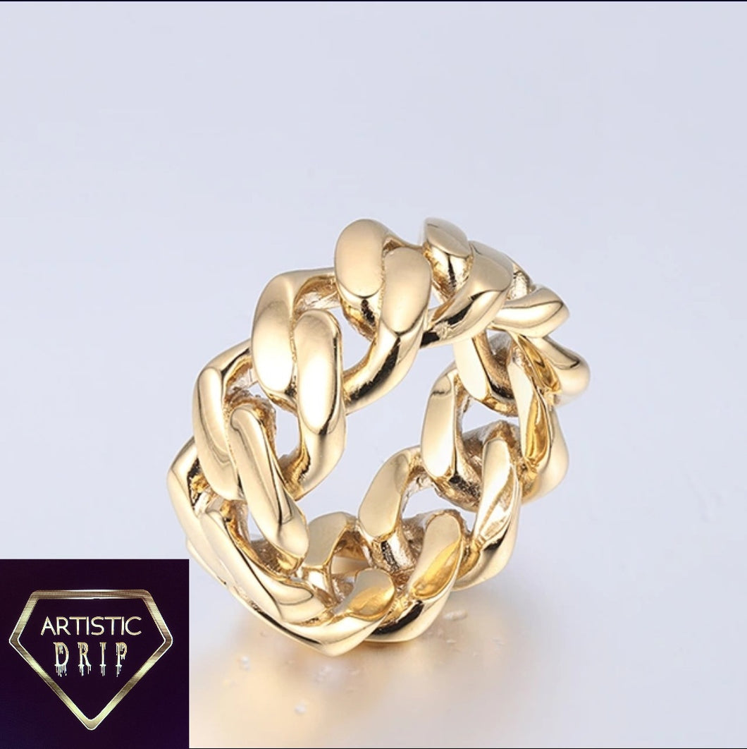 14k Cuban Link Ring