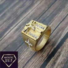 Load image into Gallery viewer, CZ Diamond  Incrusted Jesus Ring
