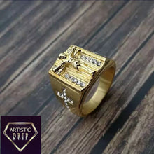 Load image into Gallery viewer, CZ Diamond  Incrusted Jesus Ring
