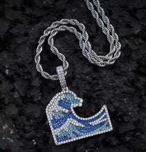Load image into Gallery viewer, Colorful Iced Out Wave Pendant
