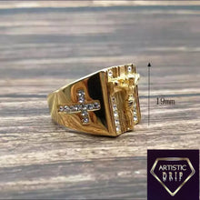 Load image into Gallery viewer, CZ Diamond  Incrusted Jesus Ring
