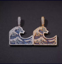 Load image into Gallery viewer, Colorful Iced Out Wave Pendant
