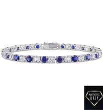 Load image into Gallery viewer, Gemstone Tennis Bracelet in Sterling Silver, 7.25&quot;
