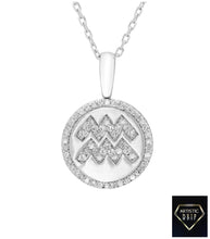 Load image into Gallery viewer, Diamond Zodiac Symbol Pendant in Sterling Silver
