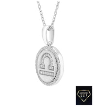 Load image into Gallery viewer, Diamond Zodiac Symbol Pendant in Sterling Silver
