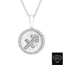 Load image into Gallery viewer, Diamond Zodiac Symbol Pendant in Sterling Silver
