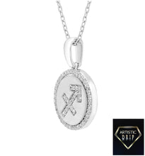 Load image into Gallery viewer, Diamond Zodiac Symbol Pendant in Sterling Silver
