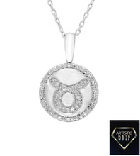 Load image into Gallery viewer, Diamond Zodiac Symbol Pendant in Sterling Silver
