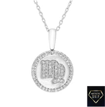 Load image into Gallery viewer, Diamond Zodiac Symbol Pendant in Sterling Silver
