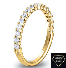 Load image into Gallery viewer, 17-Stone Shared-Prong Diamond Band in 14K Gold
