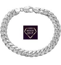 Load image into Gallery viewer, Italian Sterling Silver Cuban Chain Bracelet
